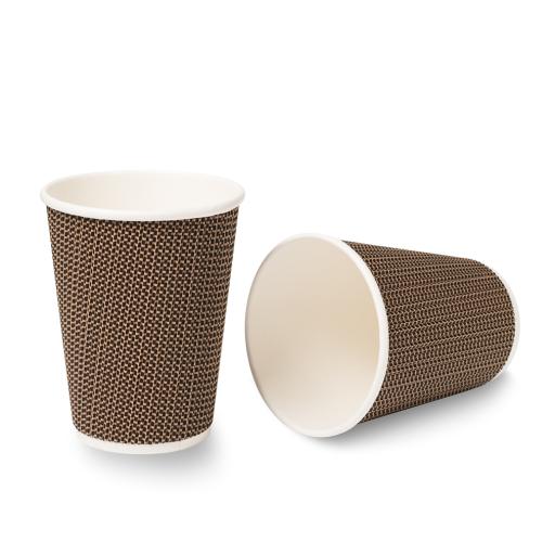 Z CUPS PAPER 8OZ BROWN CHEX RIPPLE WALL(25pk x 20 )WAVES 500 WP3250