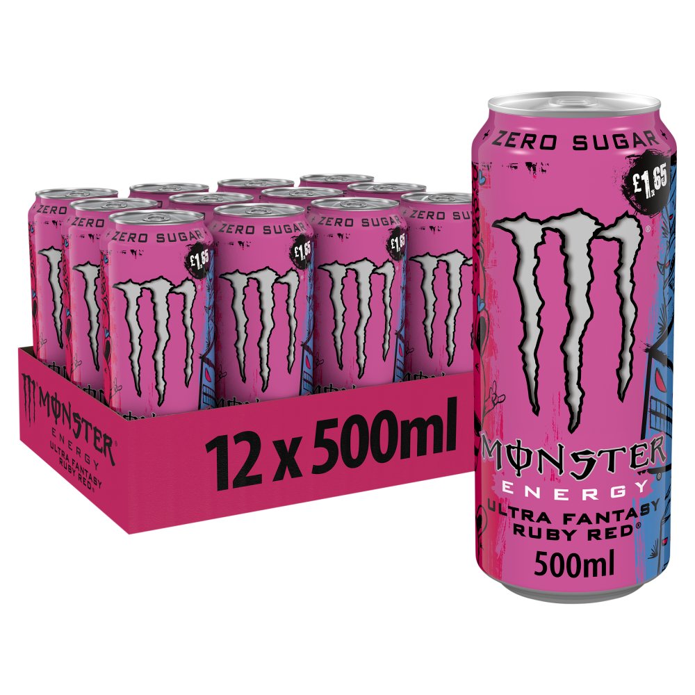 MONSTER ULTRA FANTASY RUBY (500ml x12) £1.65 NEW