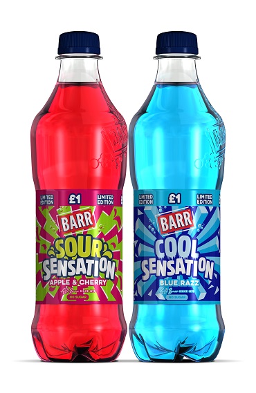 BARR COOL SENSATION BLUE RAZZ BOTTLE (500ML X 12) £1 NEW