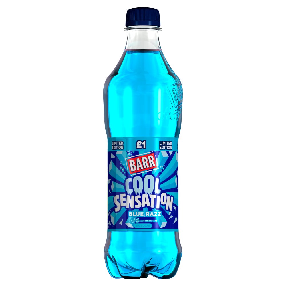 BARR COOL SENSATION BLUE RAZZ BOTTLE (500ML X 12) £1 NEW