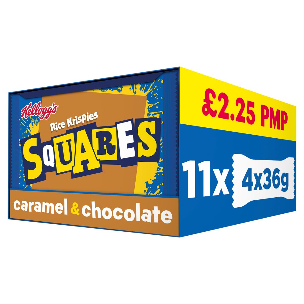 RICE KRISPIES SQUARES CARAMEL & CHOCOLATE (11x4x36g) £2.25