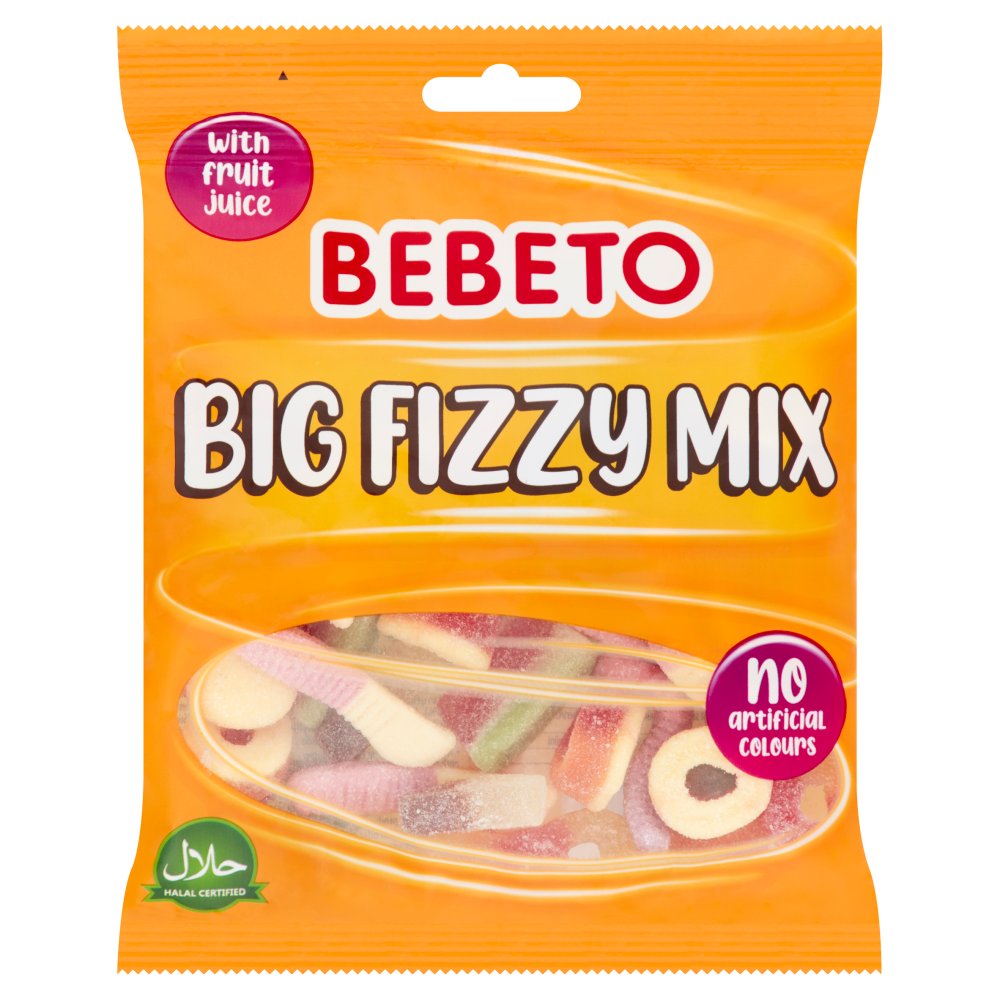 BEBETO BAGS BIG FIZZY MIX (150G X 10) £1 ORANGE