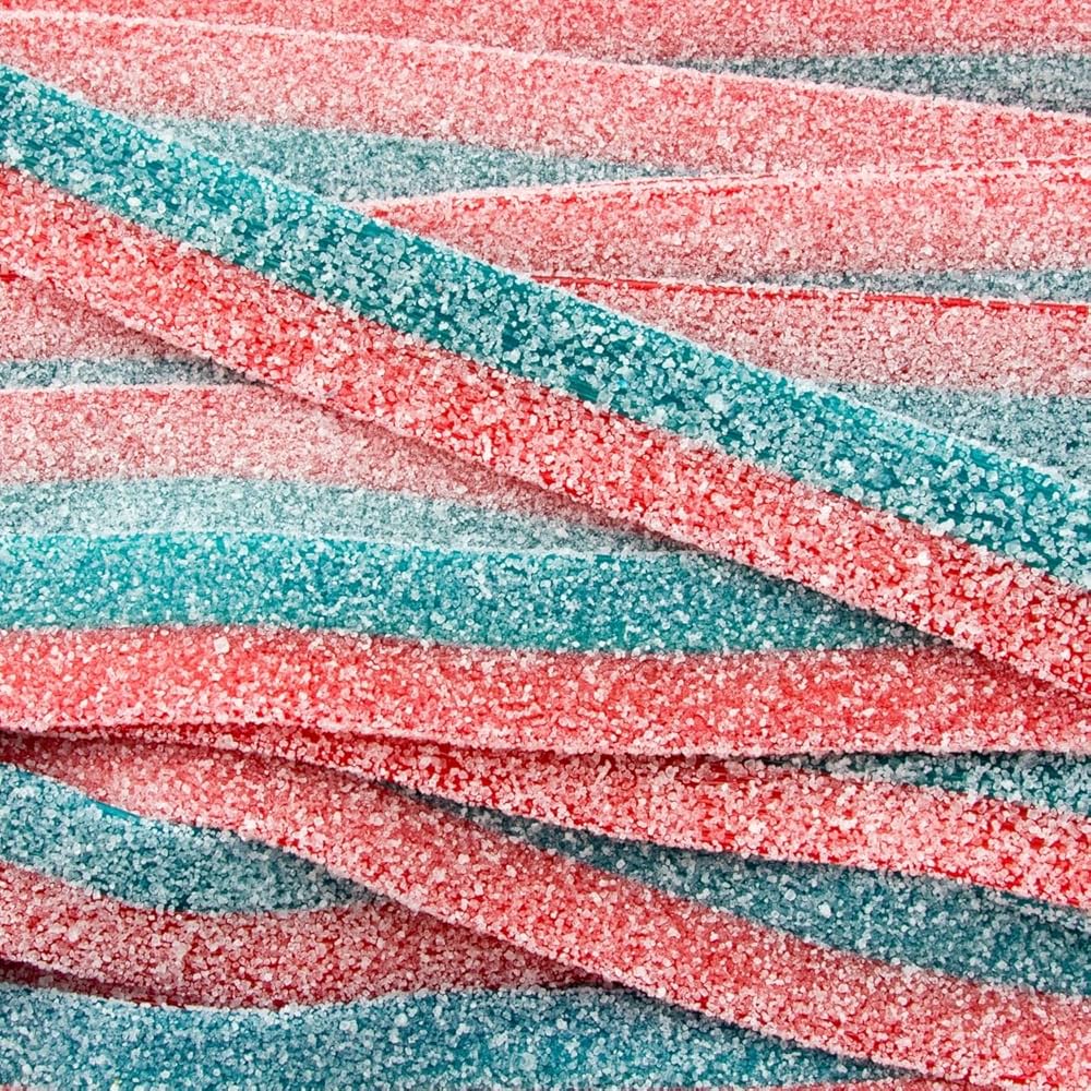 YUMMY GUMMY BELT STRAWBERRY & RASPBERRY DUO SUPER SOUR BELT SOFT CANDY(1200g)