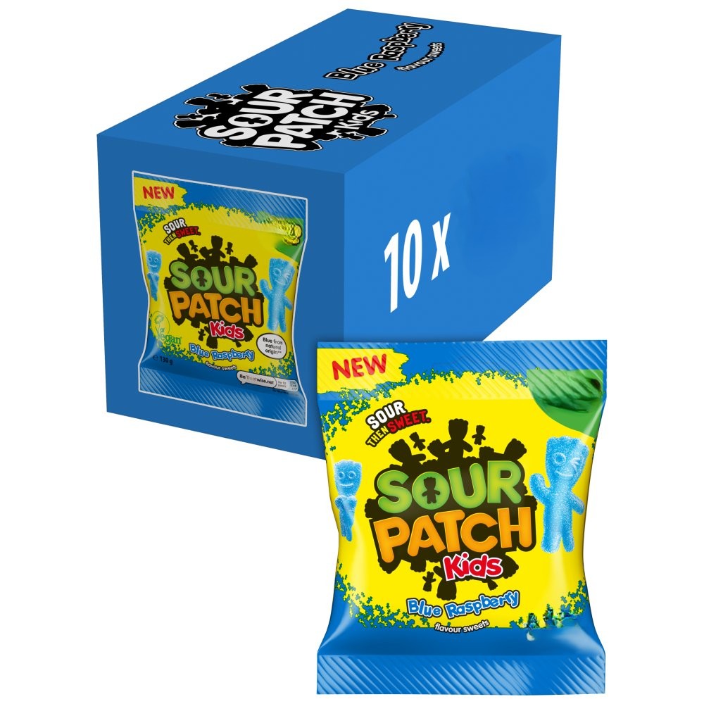 SOUR PATCH KIDS BLUE RASPBERRY BAGS (105g x 10) £1.25 BLUE
