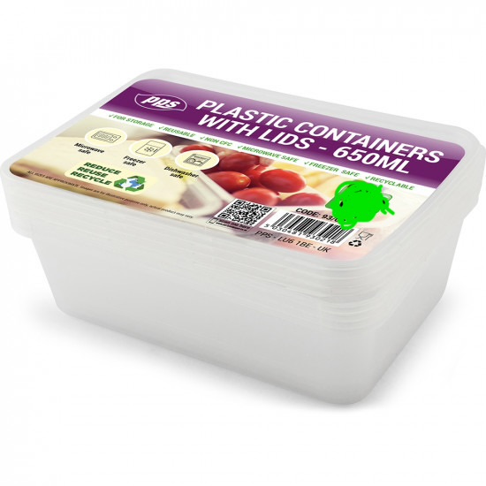 Z PLASTIC CONTAINER & LIDS 650CC (5 X 24) MAJESTIC 05360-CM5
