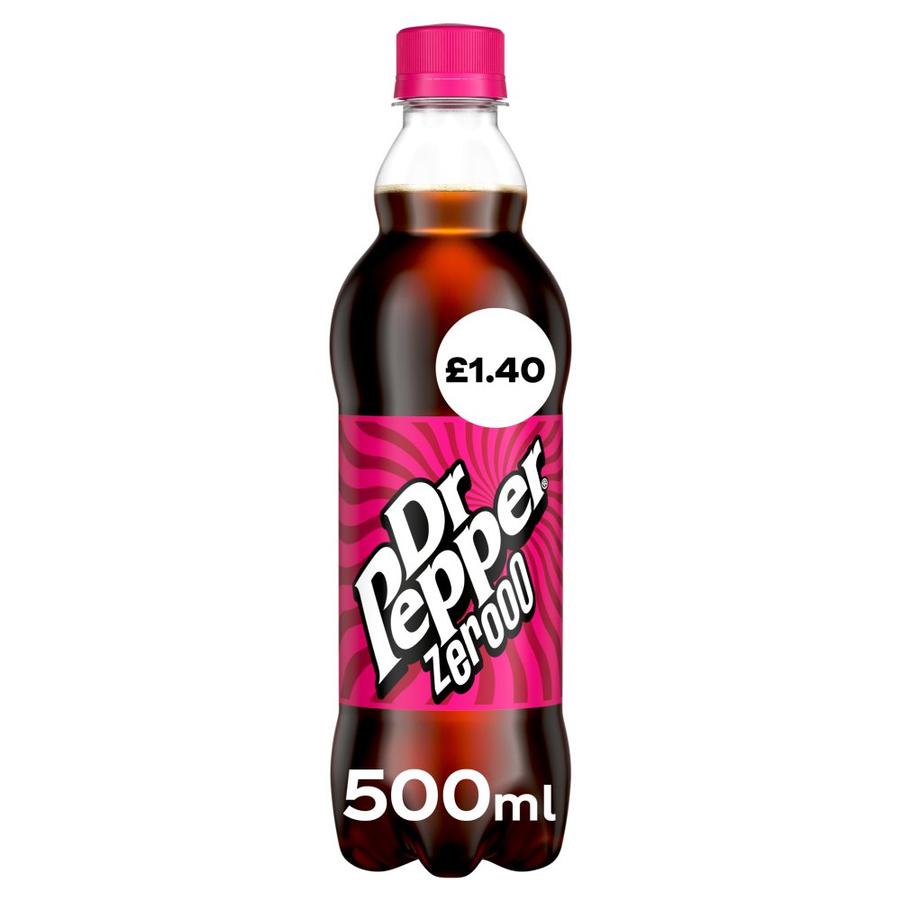 DR PEPPER ZEROOO  BOTTEL (500ml x 12) £1.40