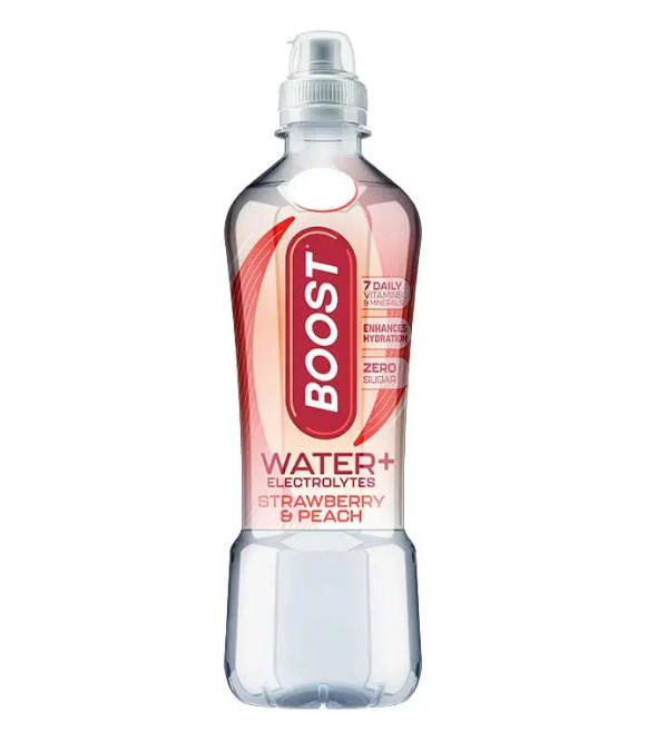 BOOST WATER STRABERRY & PEACH SPORT (500mlx12) £1 RED