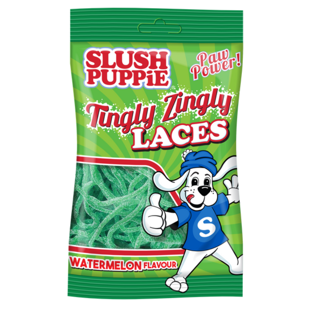 SLUSH PUPPIE PAW POWER TINGLY ZINGLY LACES WATER MELON 12x120G GREEN