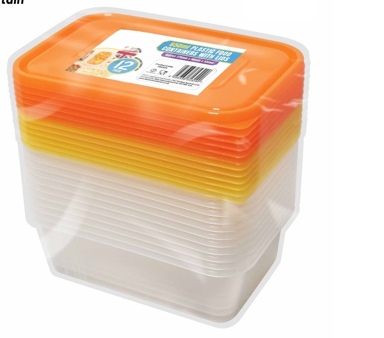 Z PLASTIC CONTAINERS & LIDS 650cc (12 X 20) ELITE