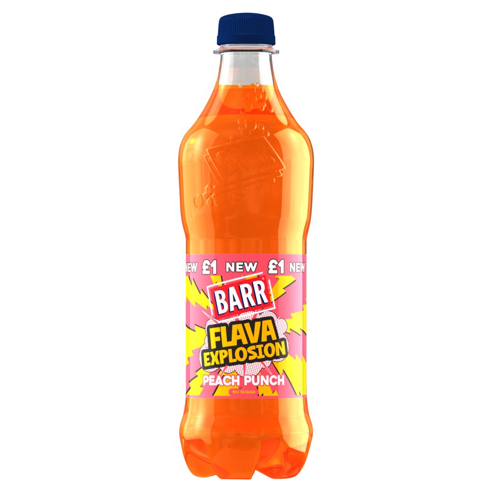 BARR FLAVA EXPLOSION PEACH PUNCH BOTTEL (500ml x 12) £1