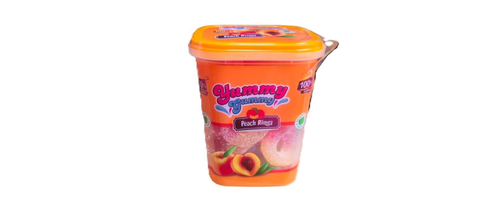 YUMMY GUMMY SMALL TUB PEACH RINGS (175gx12) RRP £1.19