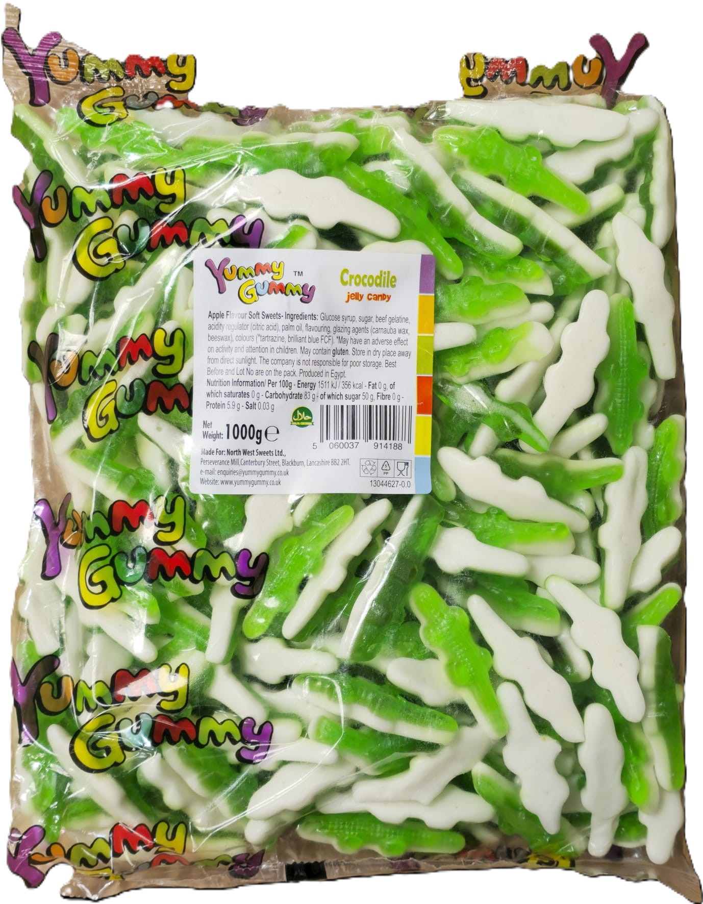 YUMMY GUMMY 1KG BAG CROCODILE JELLY CANDY 1000G