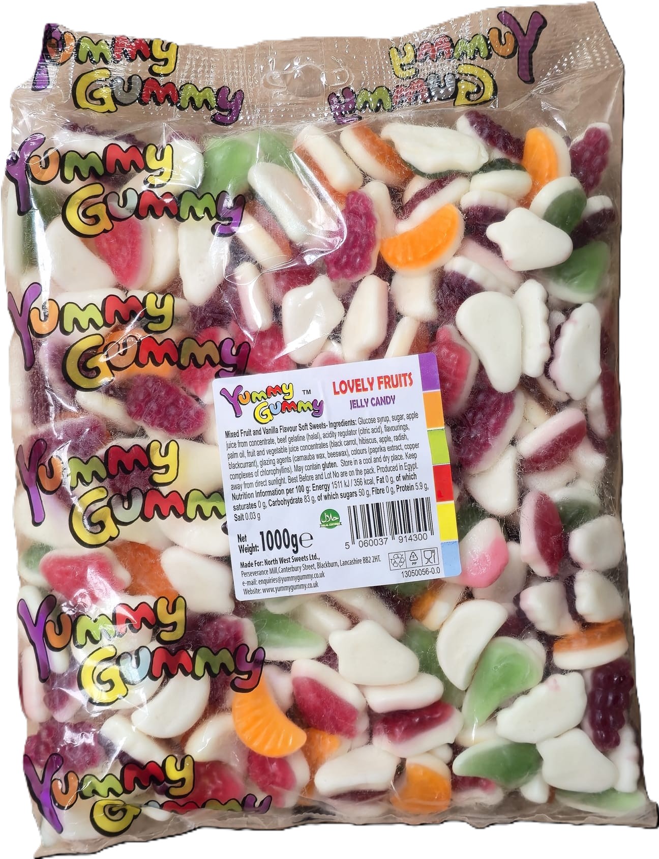 YUMMY GUMMY 1KG BAG LOVELY FRUITS (1000G X10) FRUITS GARDEN