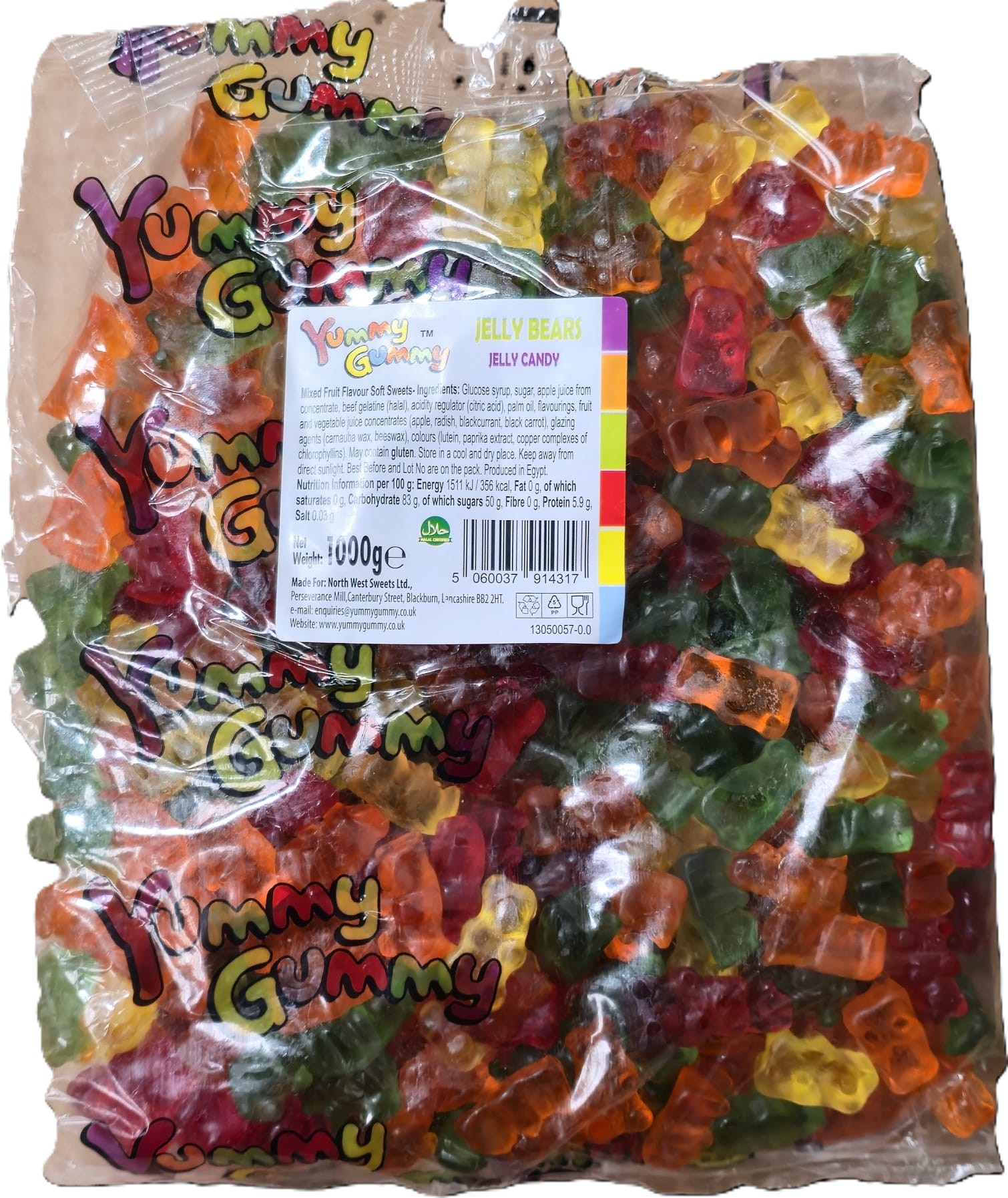 YUMMY GUMMY 1KG BAG JELLY BEARS 1000G