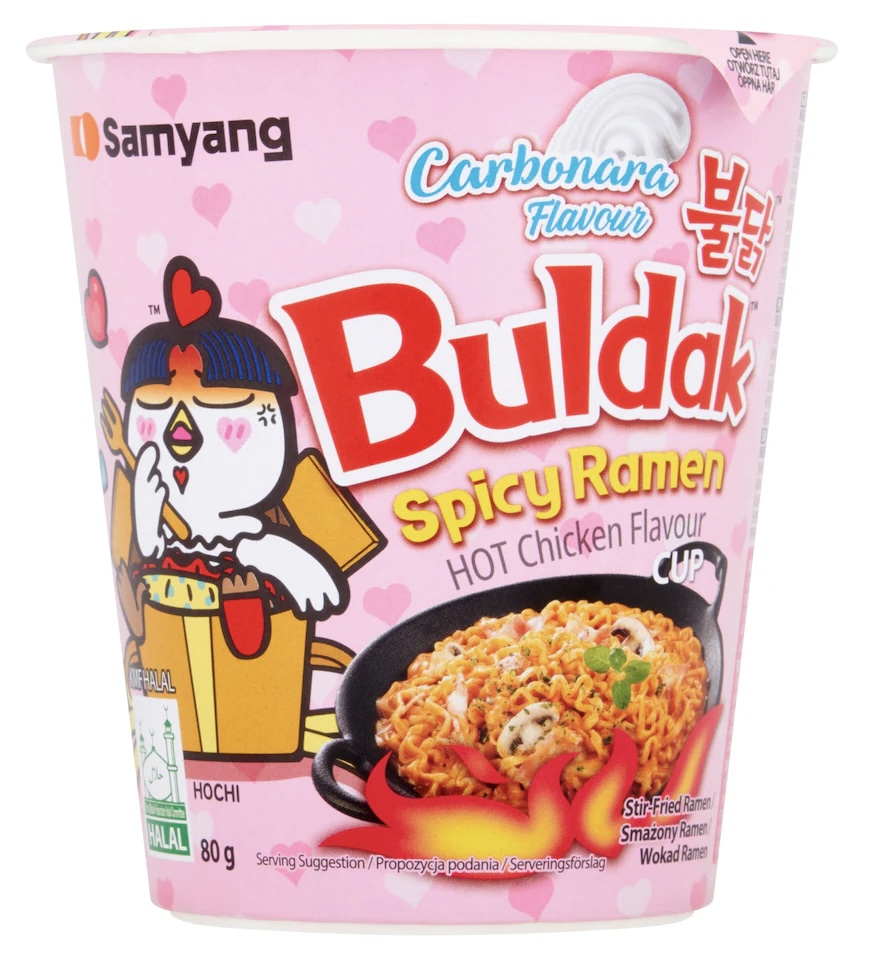 SAMYANG BULDAK CUP HOT CHICKEN RAMAN CARBONARA (80g x 30) PINK