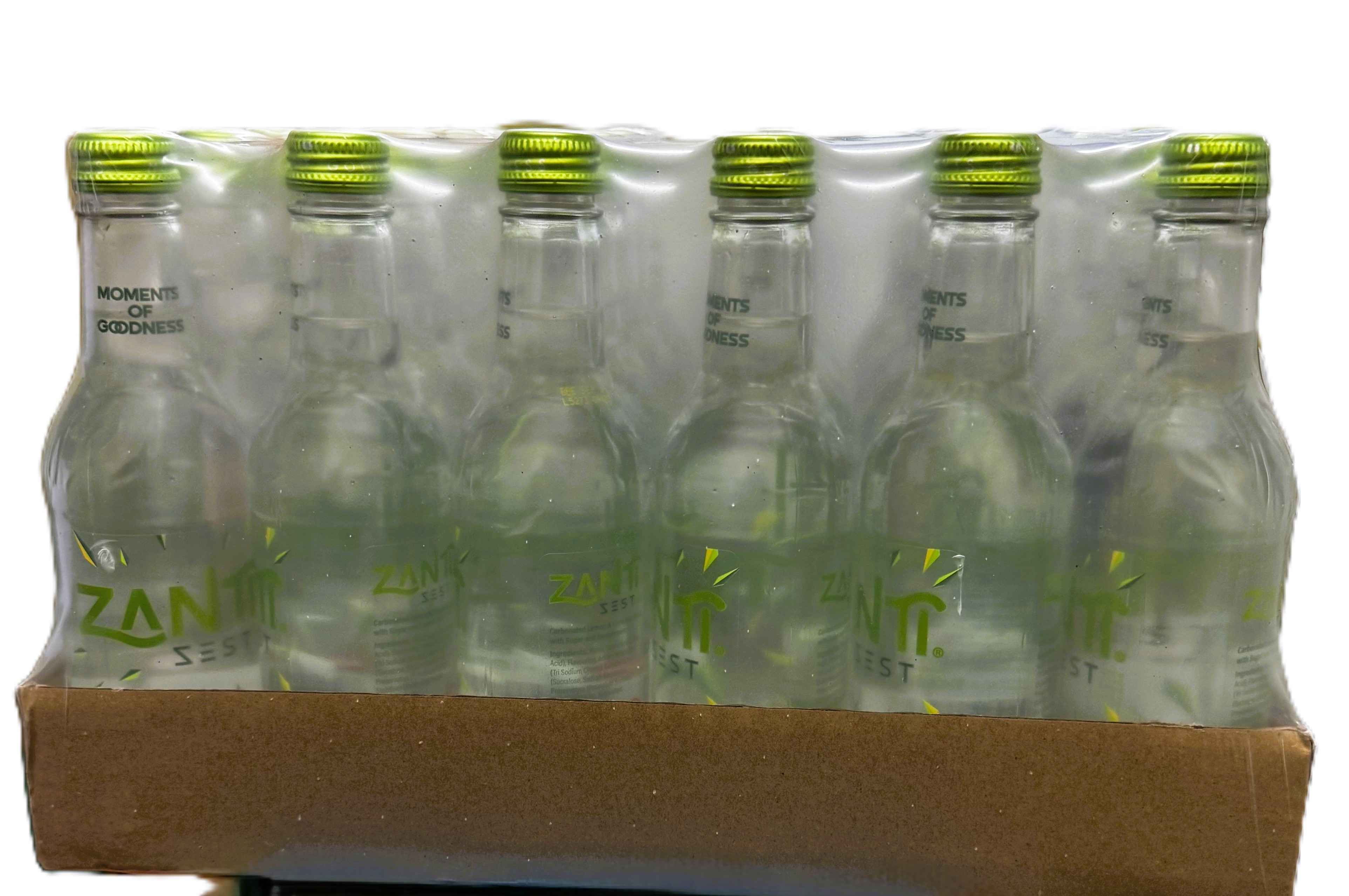 ZANTI ZEST GLASS BOTTLES (24x330ml) GREEN CAP