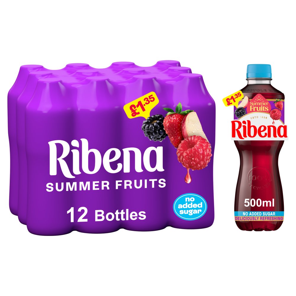 RIBENA SUMMER FRUITS (500ml x12) £1.35 NEW