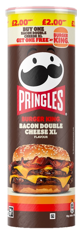 PRINGLES BIG BURGER KING BACON DOUBLE CHEESE (6x165g) £2 NEW BROWEN