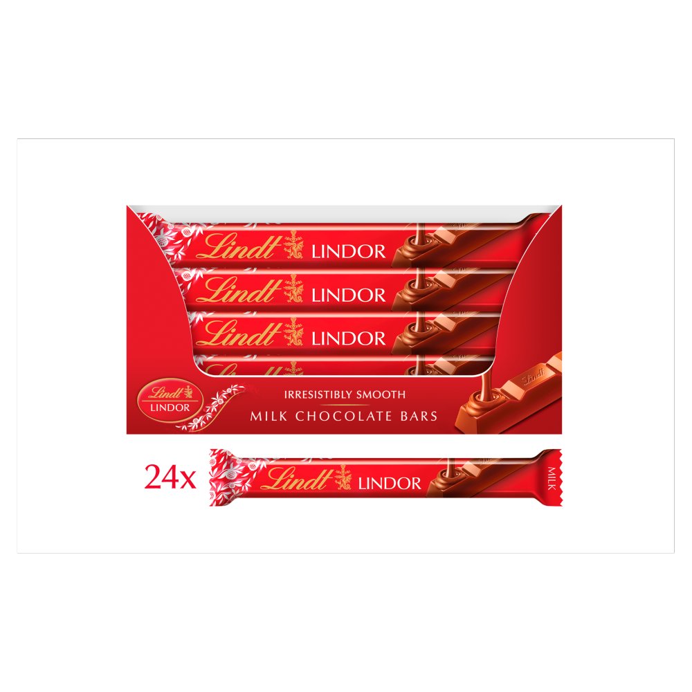 LINDT LINDOR MILK BAR (24x38g) PM £1.20