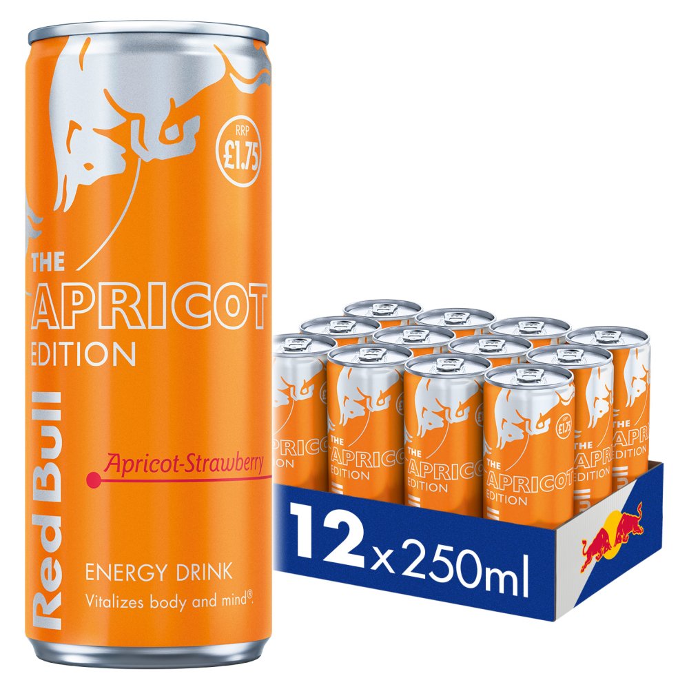 REDBULL APRICOT EDITION APRICOT & STRAWBERRY (250mlx12)  £1.75