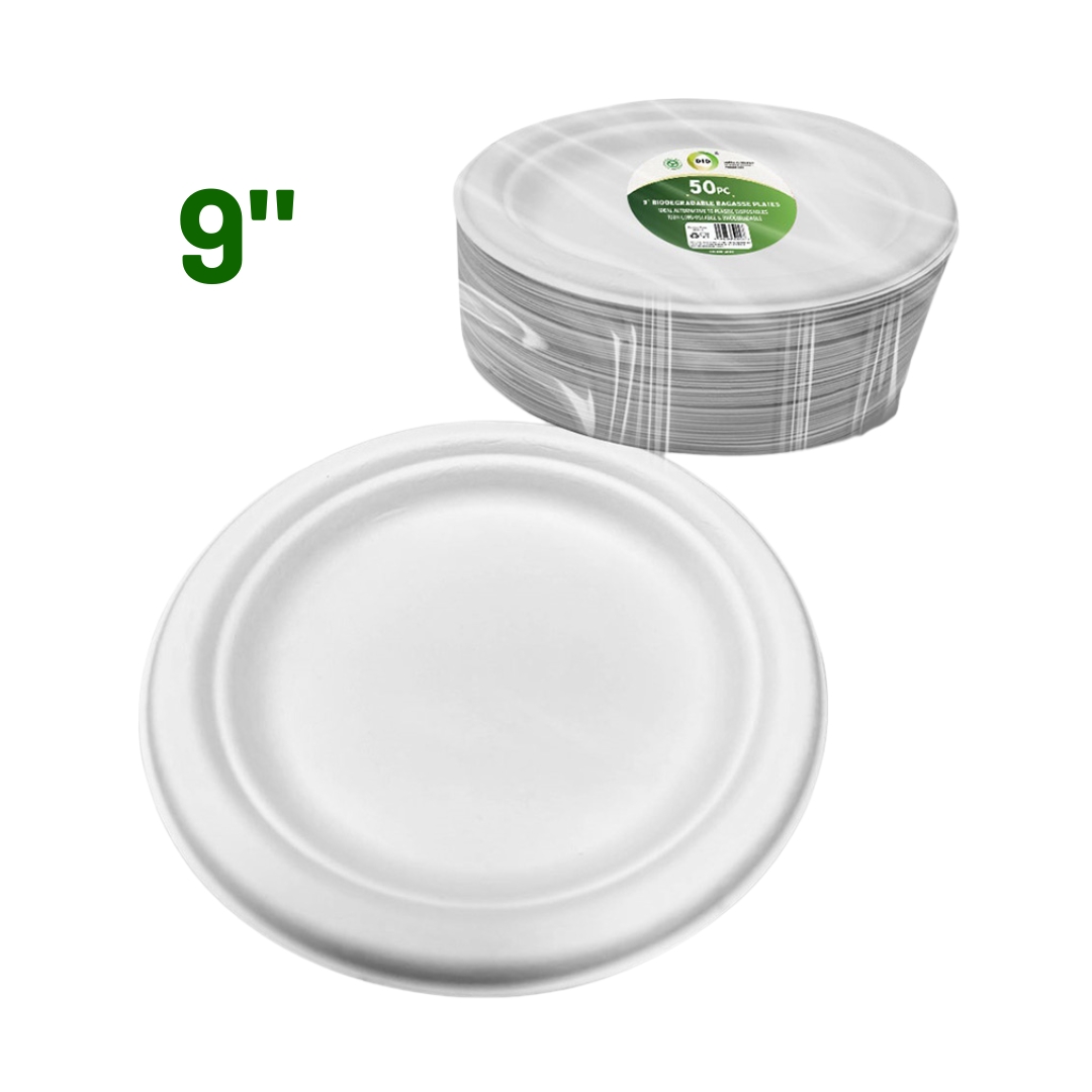 Z PLATES 9" BIODEGRADABLE BAGASSE (50X12) EF9913 DID