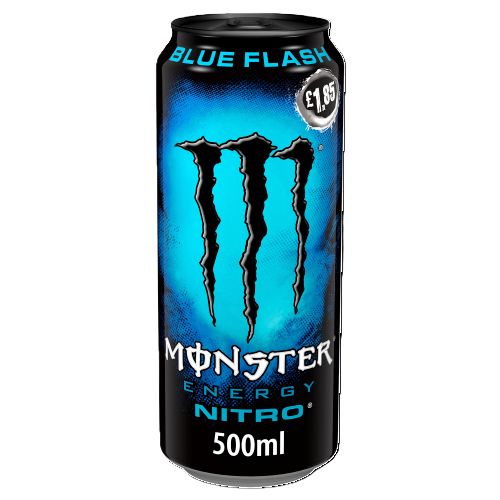 MONSTER NITRO BLUE FLASH (500ml x12) £1.85 BLUE