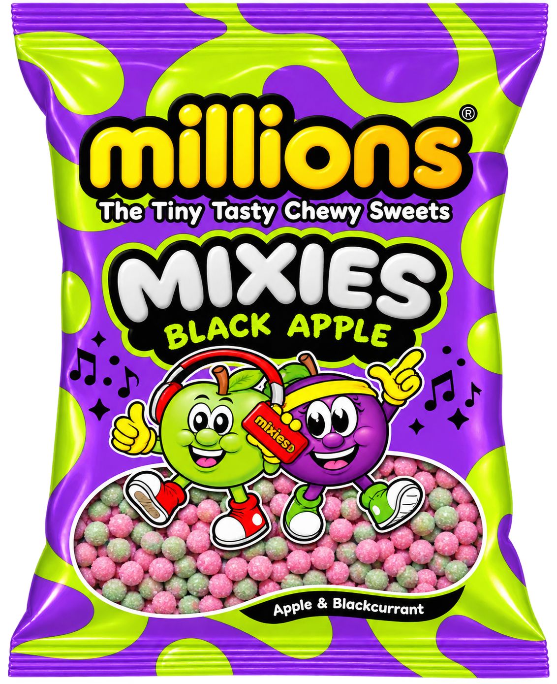 MILLIONS BAGS MIXIES BLACK APPLE (12x100g ) £1.49