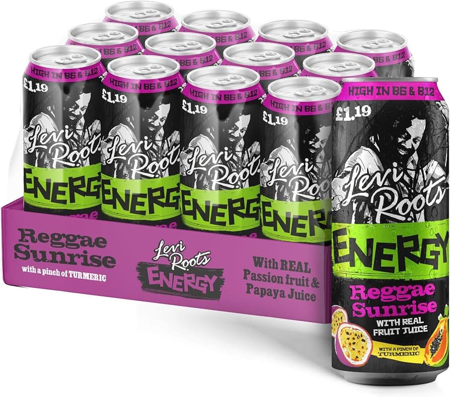 LEVI ROOTS BIG CAN ENERGY REGGAE SUNRISE (500mlx12) £1 PINK