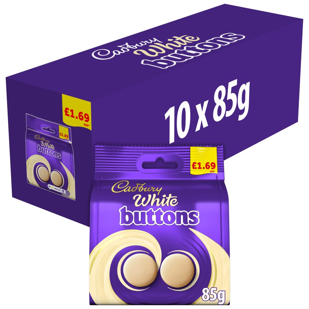 CADBURY WHITE BUTTONS BAGS (85gx10) £1.65
