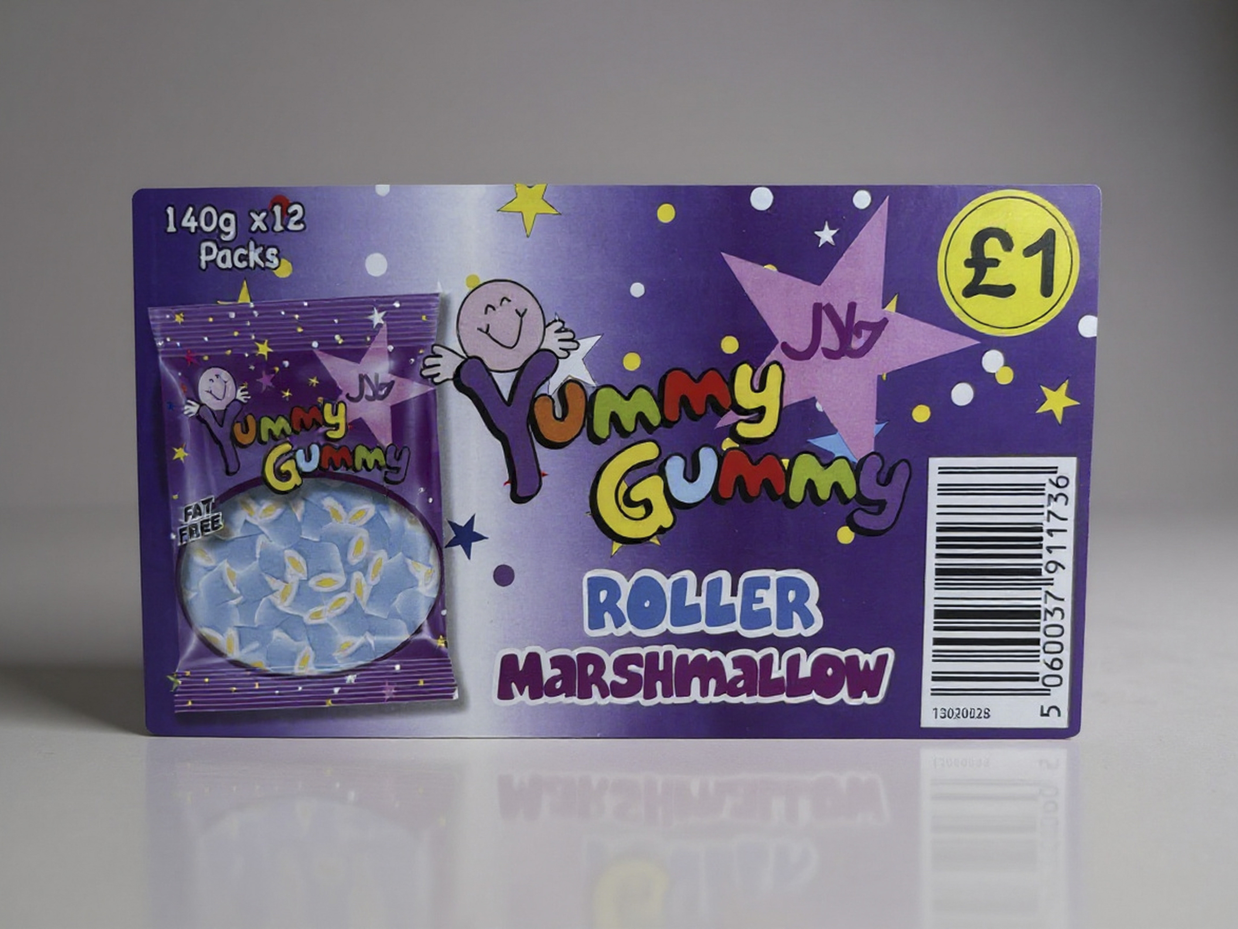 YUMMY GUMMY MALLOW ROLLER MARSMALLOW (12x140g) £1
