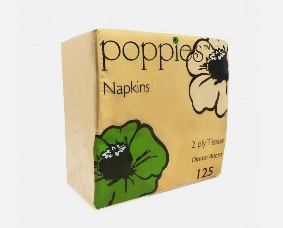 Z NAPKIN 2PLY 40CM 4FOLD CREAM 2000(16X125) POPPIES 4024CP