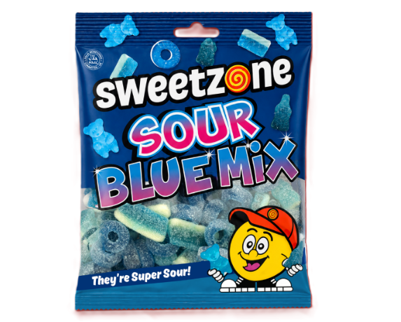 SWEETZONE BAGS SOUR BLUE MIX (12x180g) SZBGSBM