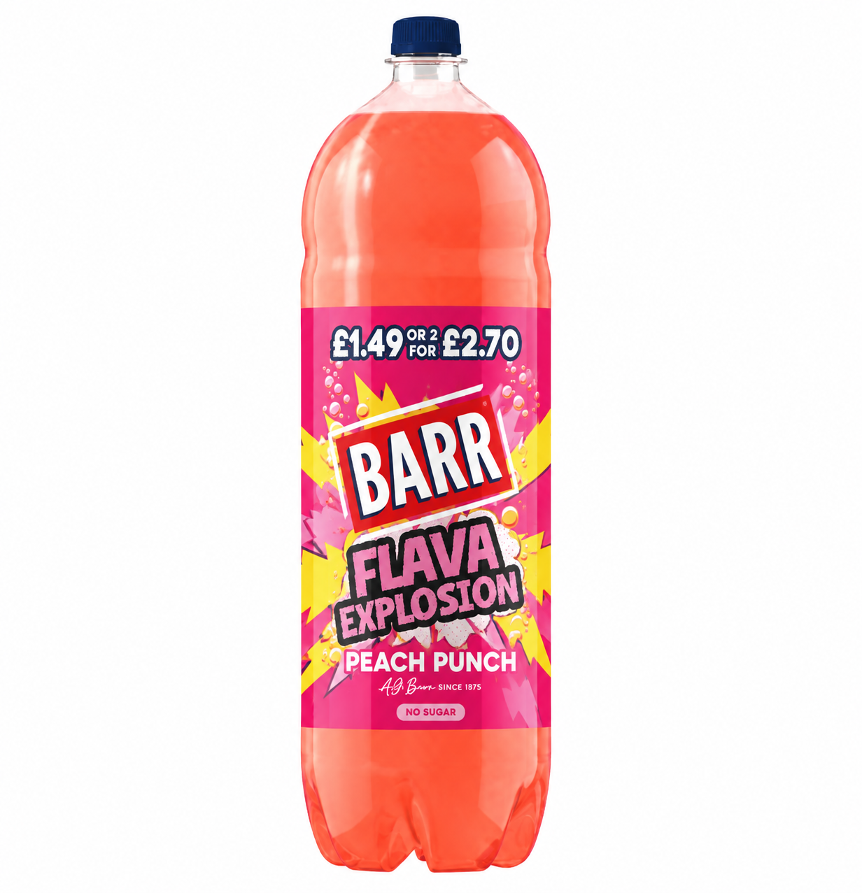 BARR FLAVA EXPLOSION PEACH (2Lit x 6) £1.49 NEW
