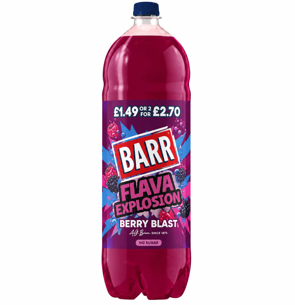 BARR FLAVA EXPLOSION BERRY BLAST (2LX6) £1.49 NEW