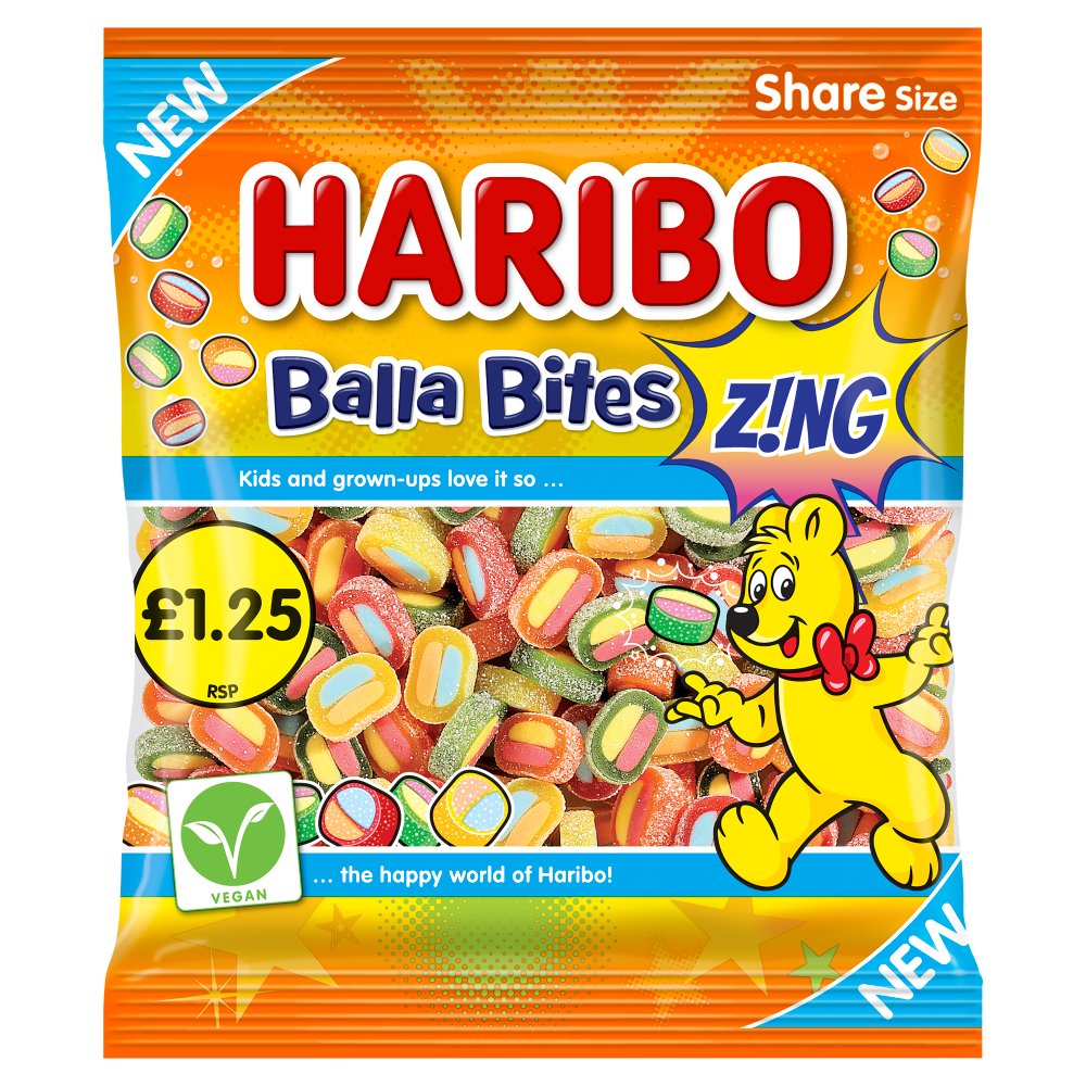 HARIBO BALLA BITES ZING (12x140g) V £1.25 NEW