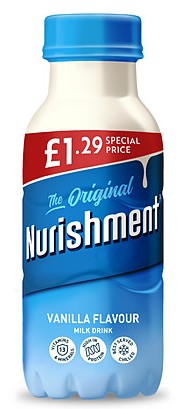 NURISHMENT DRINK BOTTLE VANILLA (330mlx6) £1.29 BLUE