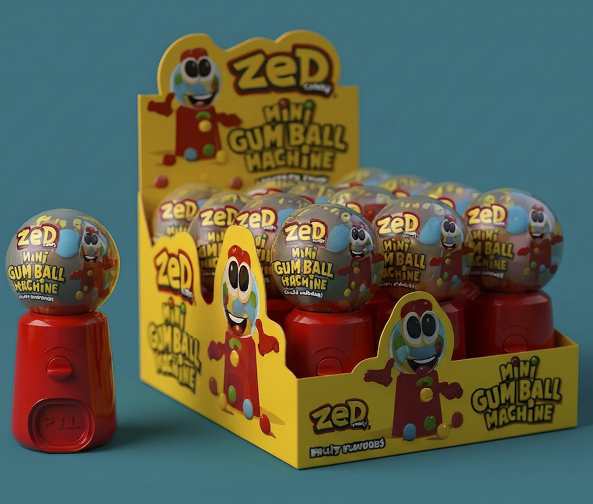 ZED MINI GUMBALL MACHINE (12PC x 20G) HALAL