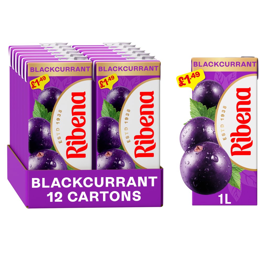 RIBENA BLACKCURRENT BIG CTN (1Lit x12) £1.49