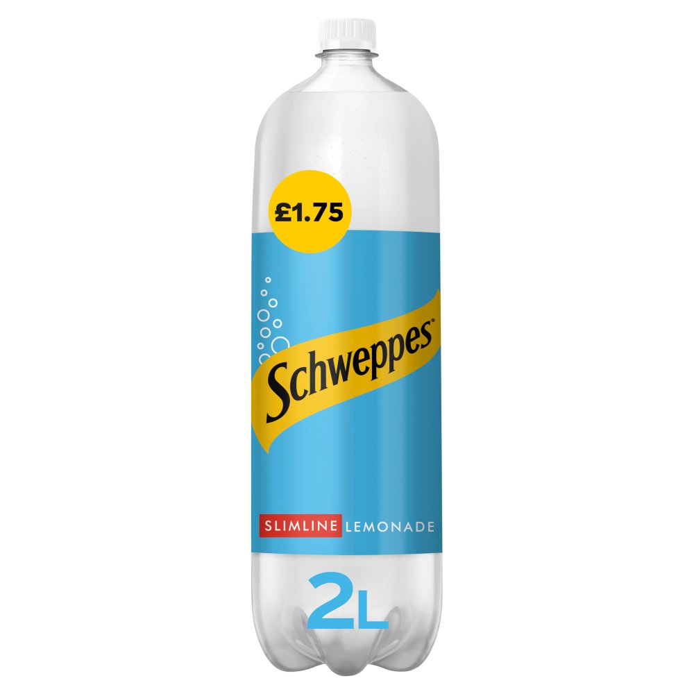 SCHWEPPES DIET LEMONADE SLIMLINE (2Lit x 6) £1.75 WHITE CAP
