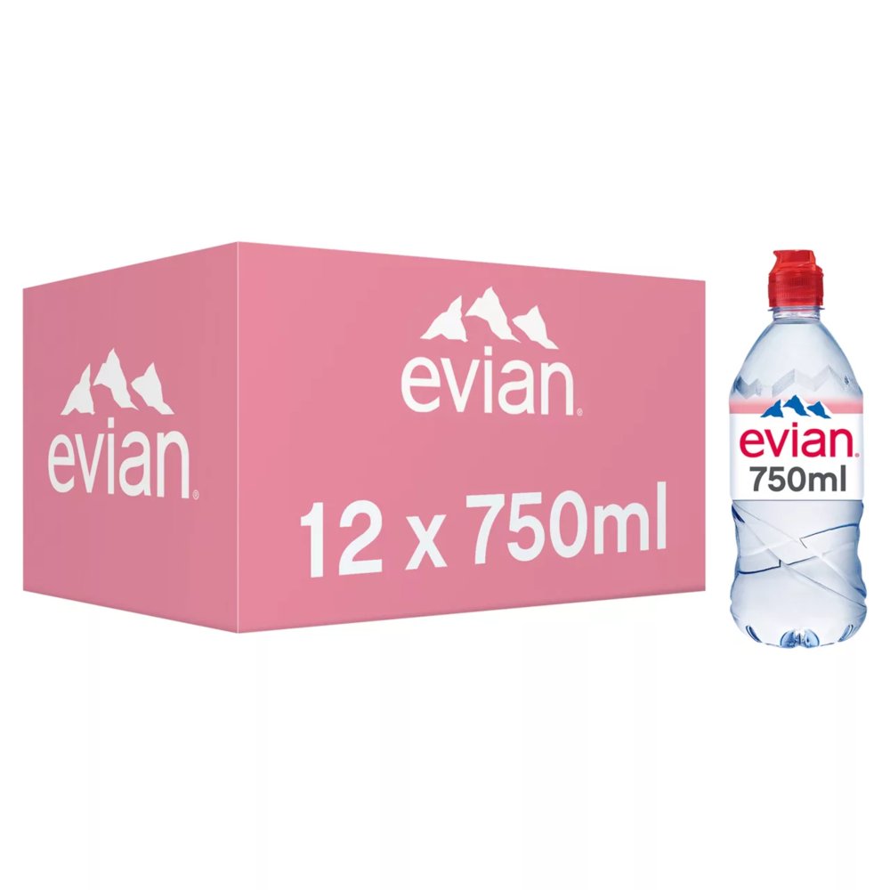 EVIAN WATER SPORT CAP (750ml x12)