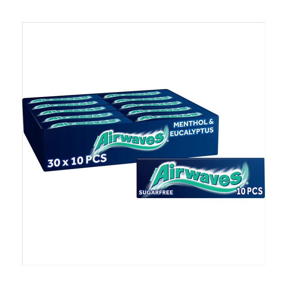 AIRWAVES MENTOL & EUCALYPTUS (30 x10pc x14g) BLUE