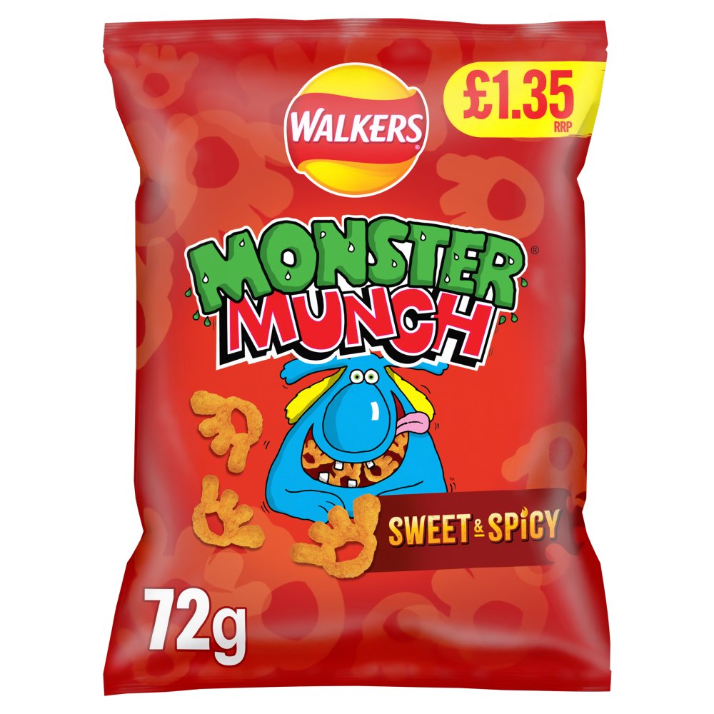 WALKERS MONSTER MUNCH SWEET & SPICY (18x72g) 300050628 £1.35