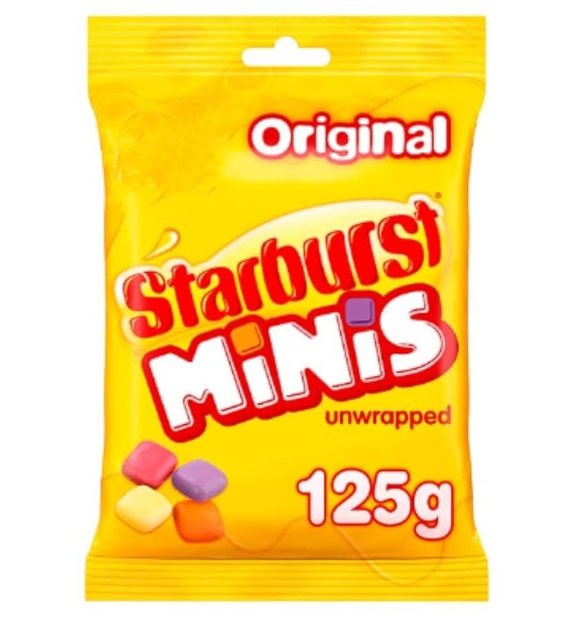 STARBURST MINI ORIGINAL BAGS(12x125g) PM YELLOW