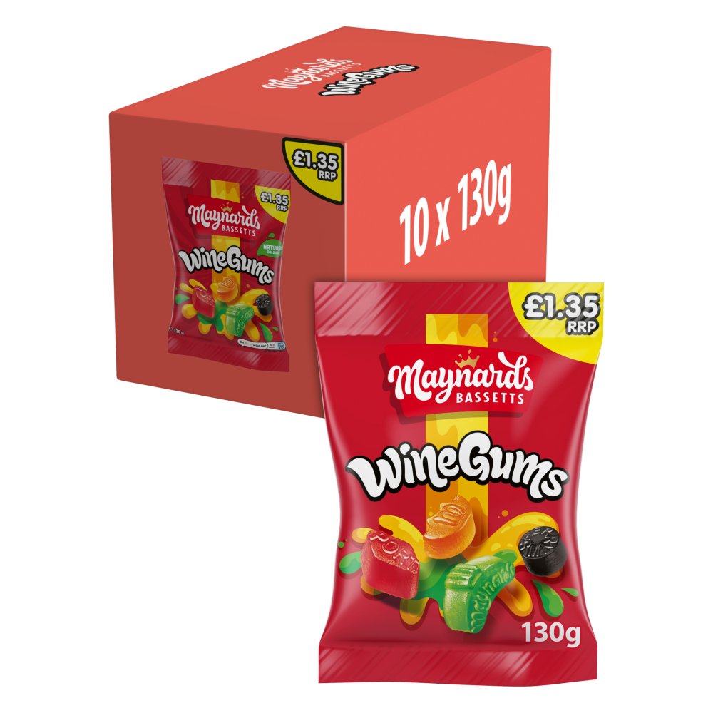 MAYNARDS BAGS WINEGUMS (12x165g ) £1.35