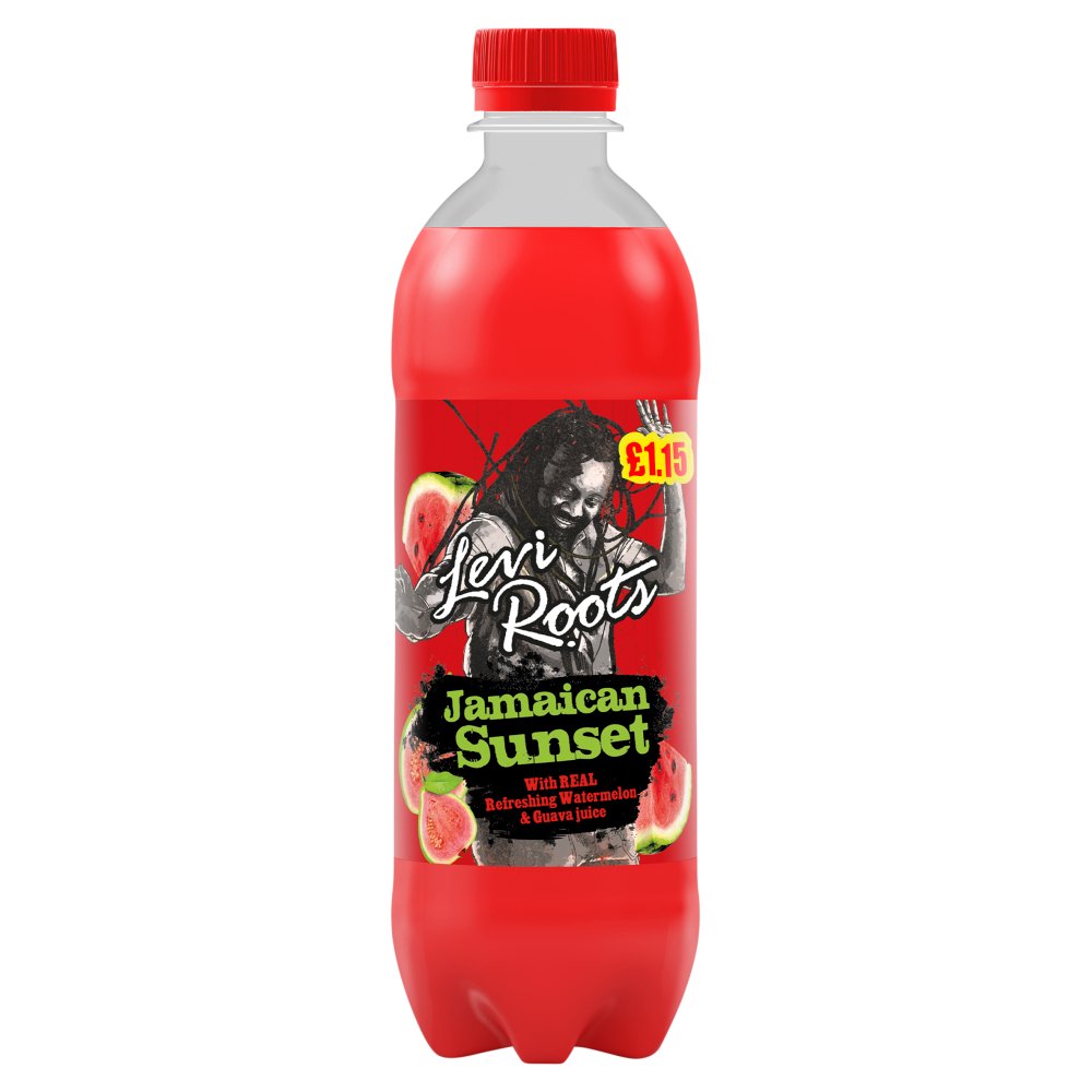 LEVI ROOTS JAMAICAN SUNSET BOTTLES (500ml x12) £1.15 RED