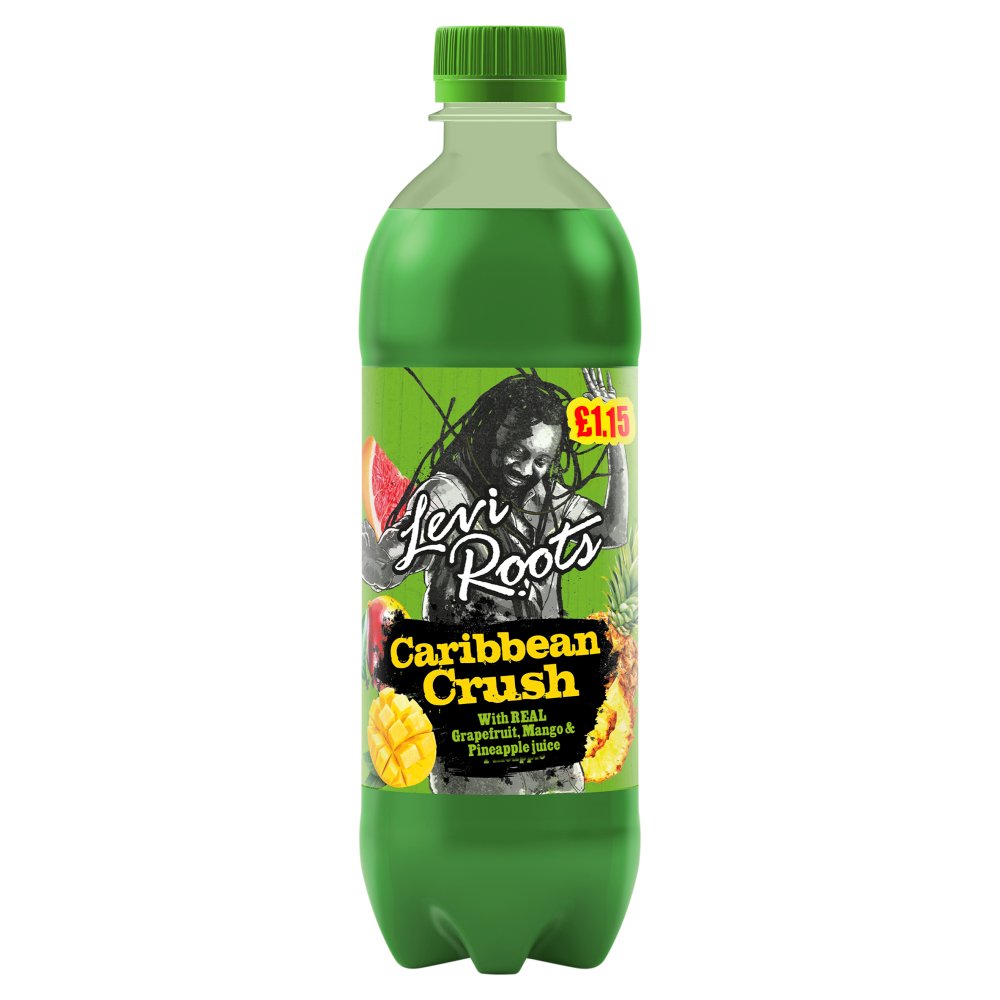 LEVI ROOTS CARIBBEAN CRUSH BOTTLES (500ml x12) £1.15 GREEN